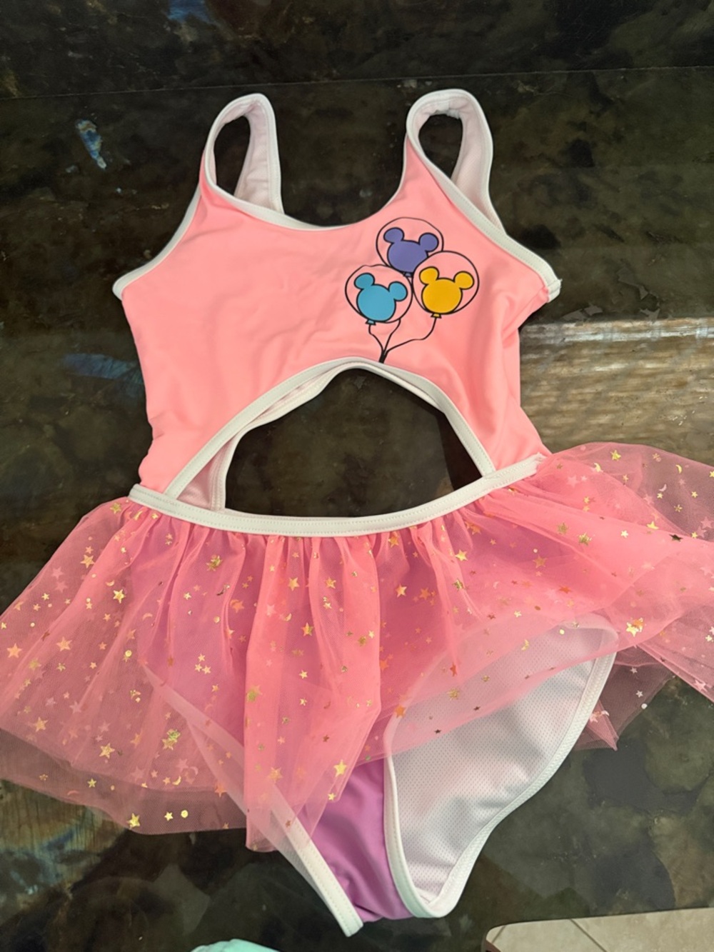 Fancy Shmancy Baby Girls Pink Tutu Swimsuit with Balloon Print